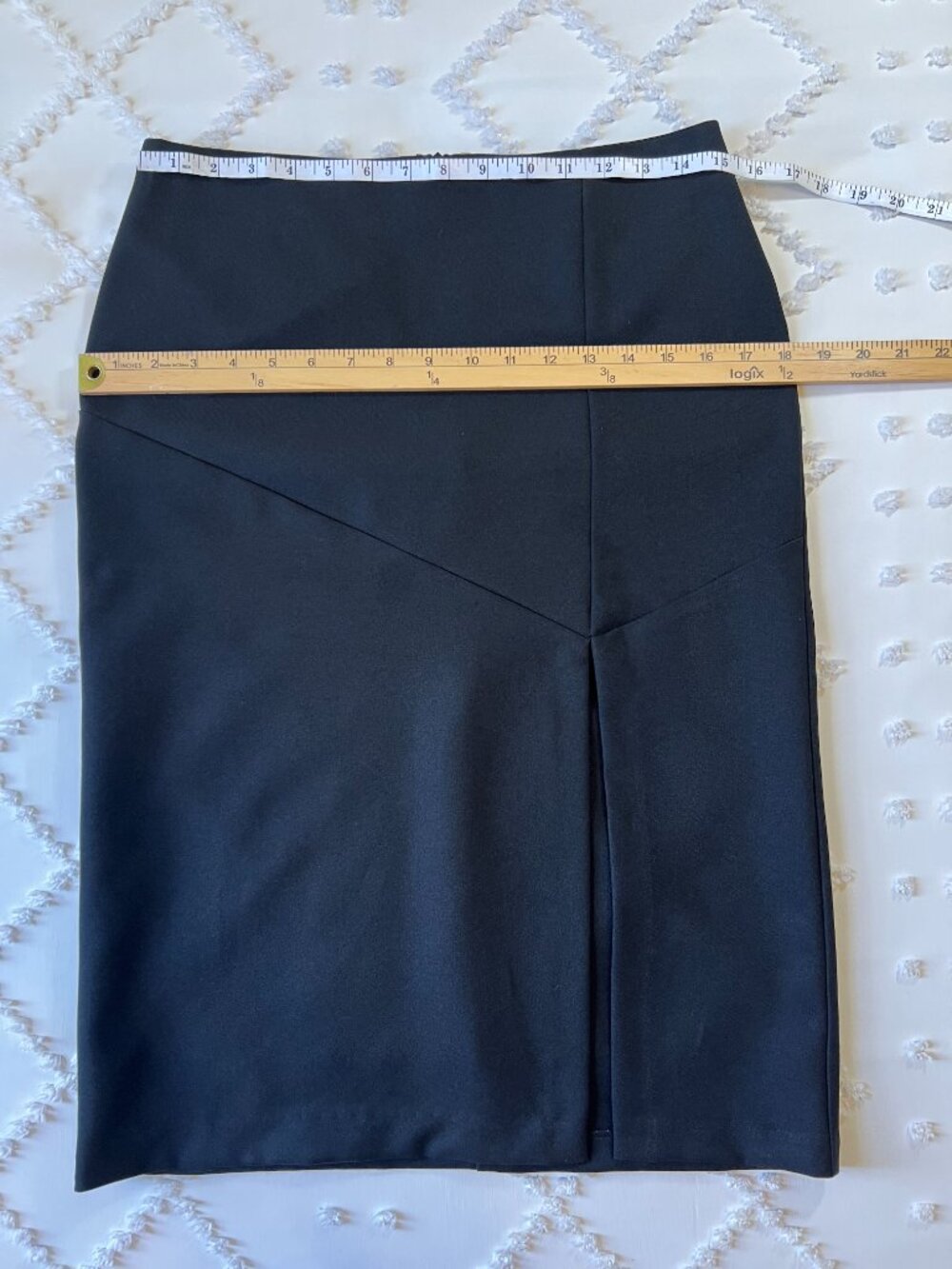 United Colors of Benetton Taglia Black Pencil Skirt Sz 42 Made in Italy